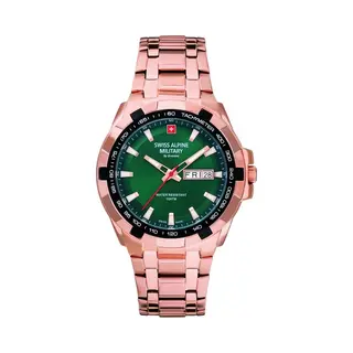 Swiss Alpine Military Men's Watch Analogue Quartz 7043.1 Stainless Steel, Pink, Bracelet
