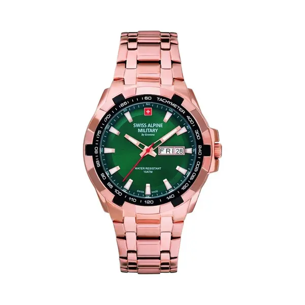Swiss Alpine Military Men's Watch Analogue Quartz 7043.1 Stainless Steel, Pink, Bracelet thumbnail
