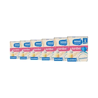 Nestlé PyjamaPapje Aardbei - Baby Pap Gebruiksklaar 6m+ - 6 Doosjes X 2x250ml