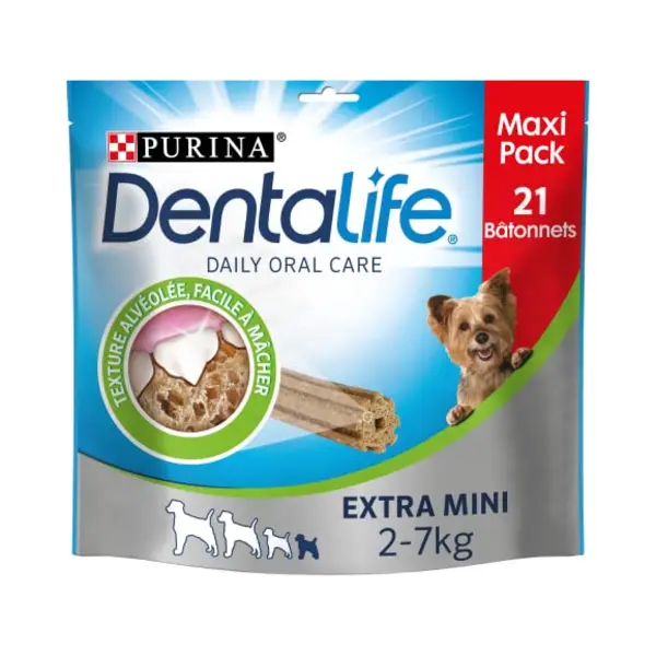 Purina Dentalife Extra Mini Maxi Pack Met 21 Stokjes Voor Zeer Kleine Honden, 207 G thumbnail