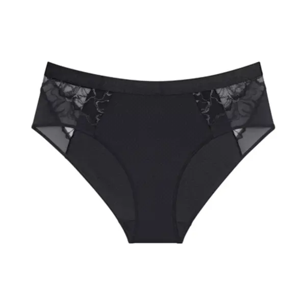 Triumph Wild Azalea Florale Hochgeschnittener Slip Schwarz thumbnail