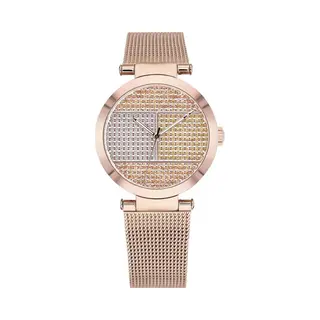 Tommy Hilfiger Lynn 1781868 Rose Gold Crystal-Set Mesh Bracelet Women's Watch
