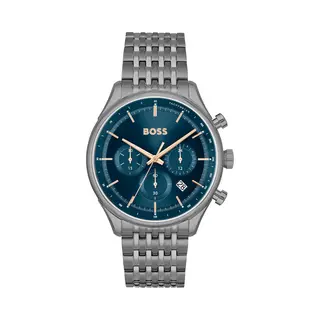 Hugo Boss Gregor Men's Chronograph Watch HB1514083 – 45mm Blue Dial Grey Ip Steel Bracelet