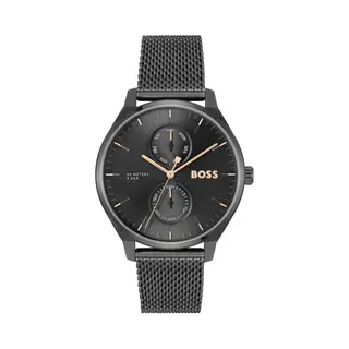 Hugo Boss Tyler 1514105 Men's Multifunction Watch – 43mm Black Dial Black Mesh Bracelet