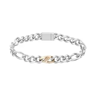 Boss HBJ1580613M Rian Heren Armband - Schakelarmband - Sieraad - Staal - Zilverkleurig - Figaro - 19.5 Cm Lang
