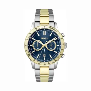 Boss HB1514163 Allure Heren Horloge - Chronograaf - Mineraalglas - Staal - Zilverkleurig - 44 Mm Breed - Quartz - Vouw/Vlindersluiting - 5 Atm