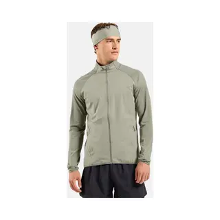 Odlo, Herren, Laufjacke, Zeroweight Warm Hybrid (M), Grau, Grün, M