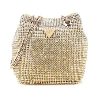 Guess Avondtas Schoudertas Zalina Mini Pouch Gold Goudkleurig