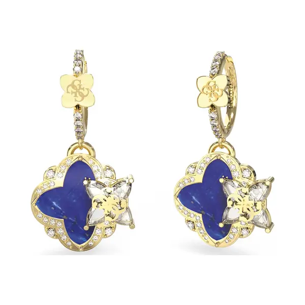 Guess Wild Flower Gold And Blue Earrings JUBE05495JWYGBLT-U thumbnail
