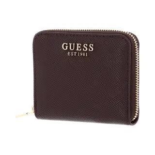 Guess Portemonnee Laurel Slg Small Zip Around Wallet Plum Paars