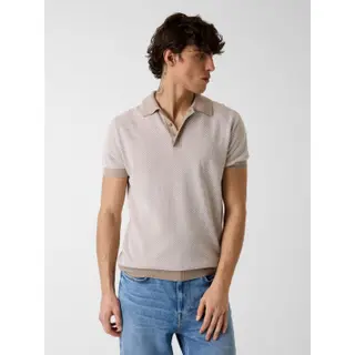 Guessvoor Mannen. M6GR01Z0554 Roze Gestreepte Gebreide Polo (Xl), Casual, Katoen, Korte Mouwen