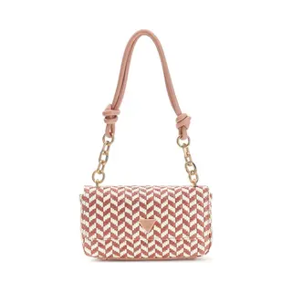 Guess Schoudertas Tessi Flap Shoulder Bag Coral Pink Multi Koraalrood