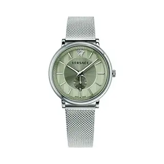 Versace VBQ060017 Men's Analogue Quartz Watch With Stainless Steel Strap, Beige, Fashion