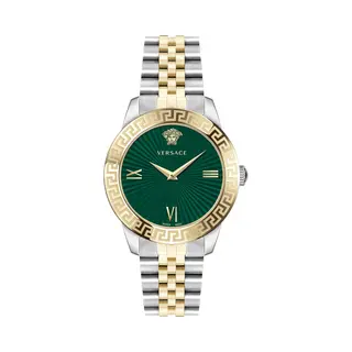 Versace - VEVC01021 Unisex Fashion Quartz Wrist Watch And Case Stainless Steel Grey Dial Analogue Green