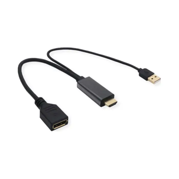 Value 12.99.3146 video kabel adapter 0,3 m Hdmi Type A (Standaard) DisplayPort Zwart thumbnail