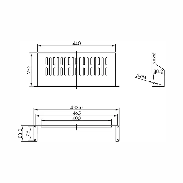 Value 19"-Fachboden 2HE, T, 250 Mm, < 15 Kg, U-Form, Serverschrank Zubehör, Schwarz thumbnail