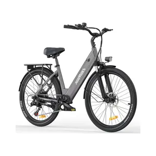 HillMiles Milecity 1 Elektrische Fiets - Motor 250W - Actieradius 80km - 26 Inch - Grijs
