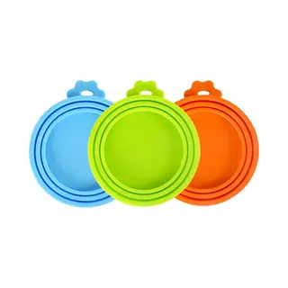 3 Pakjes Blikjes Dierenvoeding Met Universele Deksels Voor Veiligheid/siliconen Deksels Voor Honden- En Kattenvoer (groen + Blauw + Oranje)