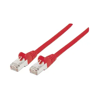 Intellinet Network Patch Cable, Cat6A, 0.5m, Red, Copper, S/Ftp, Lsoh / Lszh, Pvc, RJ45, Gold Plated Contacts, Snagless, Booted, Lifetime Warranty