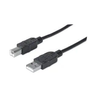 Manhattan Hi-Speed Usb B Anschlusskabel, Usb 2.0, Typ A Stecker - Typ B Stecker, 480 Mbps, 5 m, Schwarz