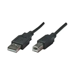 Manhattan Hi-Speed Usb B Anschlusskabel, Usb 2.0, Typ A Stecker - Typ B Stecker, 480 Mbps, 0,5 m, Schwarz