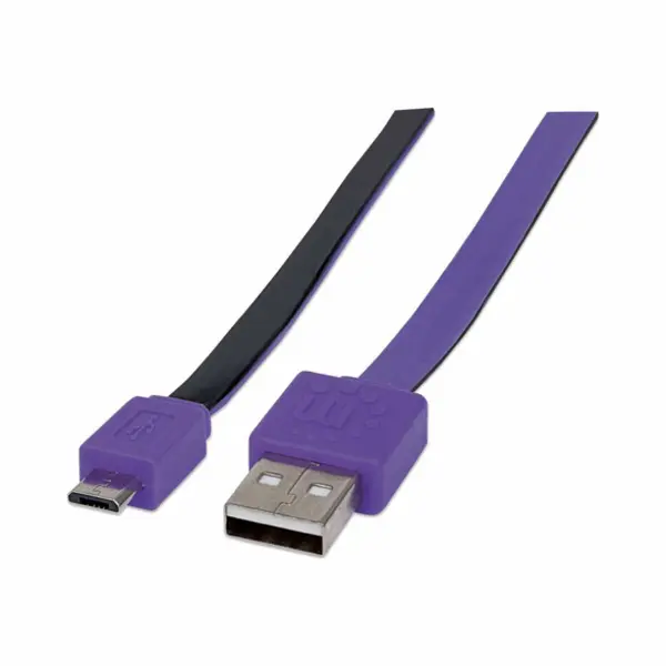 Manhattan 391368 Usb-kabel Usb 2.0 1 m Usb A Micro-Usb B Zwart, Paars thumbnail