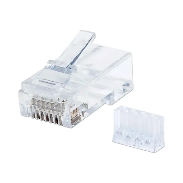Intellinet RJ45 Modular Plugs, Cat6, Utp, 3-prong, for solid wire, 15 µ gold plated contacts, 90 pack thumbnail