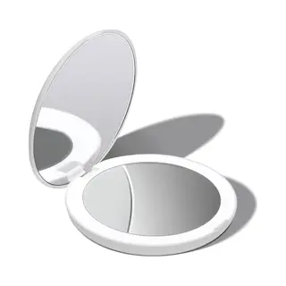 10X Vergroting , Make-up Spiegel, Tweezijdig , Met Led Verlichting, , Inklapbaar, Mini Spiege 9cm - Wit