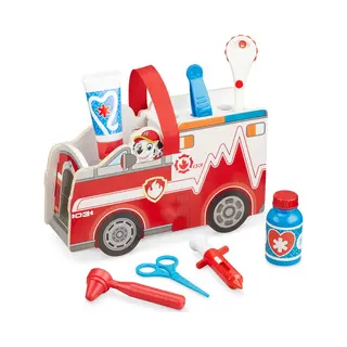 Melissa & Doug Paw Patrol Marshall's Wooden Rescue Caddy - Marshall - Houten Voertuig - Paw Patrol - Speelgoedvoertuig