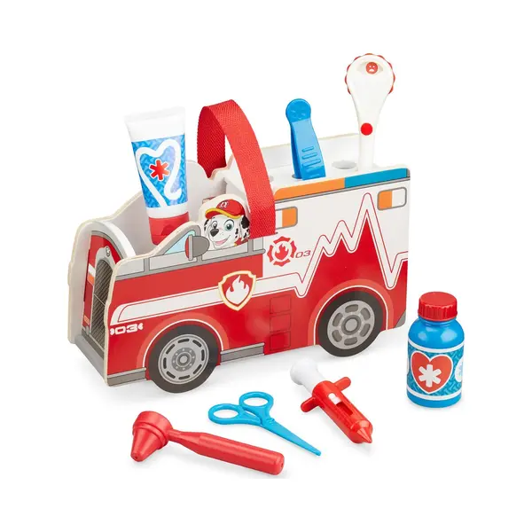 Melissa & Doug Paw Patrol Marshall's Wooden Rescue Caddy - Marshall - Houten Voertuig - Paw Patrol - Speelgoedvoertuig thumbnail