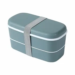 Lunchbox - 15.5*7.8*8.5cm - 2 Vakjes - Bentobox - Groen - Pp - Grote Capaciteit - Lekvrij Bpa-vrij - Voor Kinderen En Volwassenen - Voor Rijst,