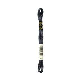 Dmc 117-413 - Filo Da Ricamo In Cotone A Sei Fili, Kleur, Grigio Peltro Schwarzo, 8, 7 M