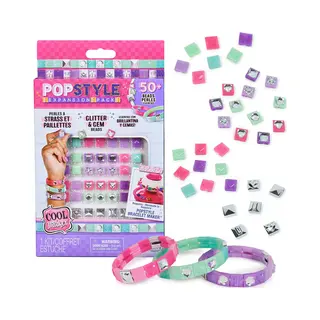 Spin Master Cool Maker , PopStyle Expansion Pack, Bracelet Making Kit, over 50 Gem Beads, Makes 3 (Packaging May Vary), Jewlery Kit, Gifts & Stocking Stuffers for Girls Ages 7 and up