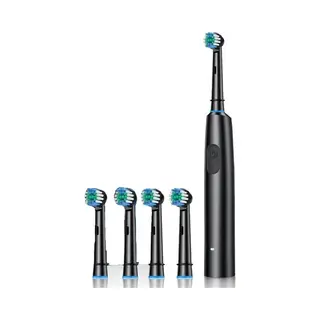 Roterende Elektrische Tandenborstel, Snel Opladende Tandenborstel, Mondverzorging, Nieuw Product - Zwart, Vier Koppen