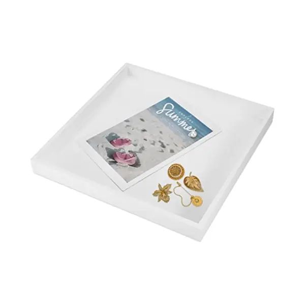 Herchr Bath Tray, Bathroom Tray Organiser, 7.9inch Vanity Tray Jewelry Ring Dish Tank Storage Kitchen Sink Countertop Organizer Perfume Holder Jewlery Dish thumbnail