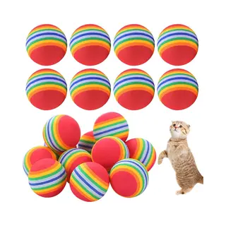 Sponge Cat Ball, 20 Stuks Kattenspeelgoed Regenboogbal Kattenspeelgoed Zachte Sponsbal Hond Kat Spelen Oefening Training