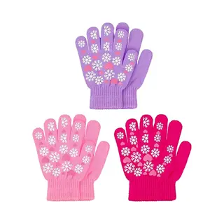 3paar Warme Winterhandschoenen Voor Kinderen En Peuters. Winterhandschoenen Met Lange Vingers Voor Meisjes Van 5 Tot 10 Jaar (paars, Roze, Rozerood).