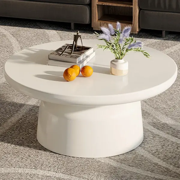 Guyii Salontafel 80 Cm - Woonkamermeubilair Salontafel - Moderne Ronde Koffietafel Witte - Thuiskantoor - Gemakkelijk Te Monteren thumbnail