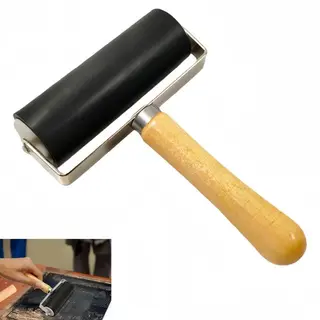 Rubberen Roller Voor Drukkunst - Stempel Gereedschap Met Metalen Frame - Verspreidt Inkt En Lijm - Voor Scrapbooks En Prints - 10×15cm - Zwart
