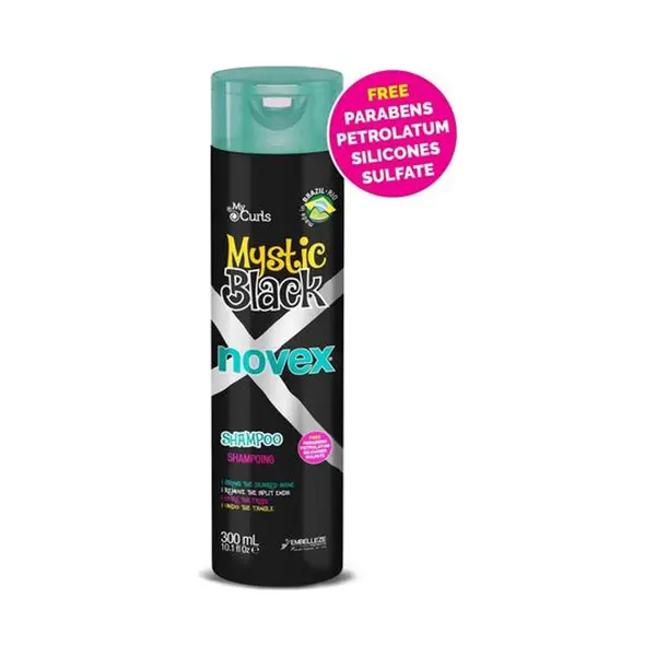 Novex Mystic Black Shampoo Enriched With Baobab Oil, Moisturises And Helps Control Frizz And Split Ends, Suitable For All Hair Types 300ml thumbnail