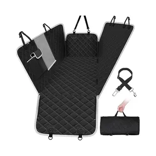 Pecute Dog Car Seat Cover, Car Seat Cover For Dogs With Viewing Window/Side Flaps/Storage Bags, Dog Hammock Scratch Proof Nonslip Back Seat Protector