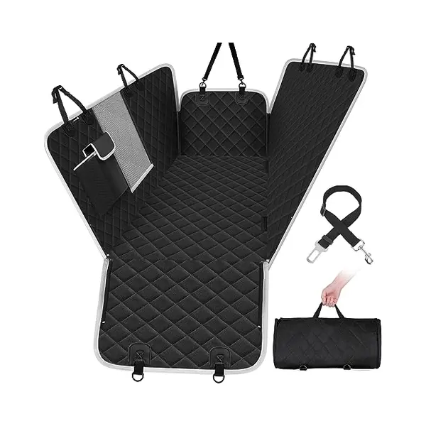 Pecute Dog Car Seat Cover, Car Seat Cover For Dogs With Viewing Window/Side Flaps/Storage Bags, Dog Hammock Scratch Proof Nonslip Back Seat Protector thumbnail