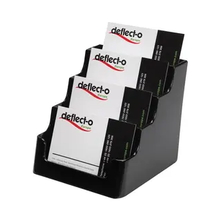 Deflecto 4 Tier 4 Pocket Landscape Business Card Holder Black