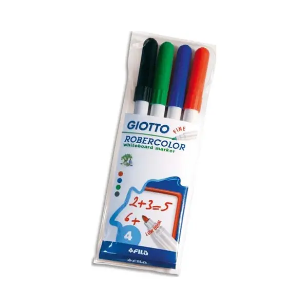 Giotto F413100 markeerstift 4 stuk(s) Zwart, Blauw, Groen, Rood thumbnail