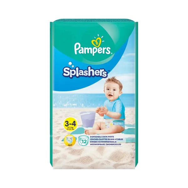 Pampers Splashers Maat 3-4, 12 Wegwerpbare Zwemluiers thumbnail