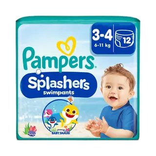 Pampers Splashers Zwembroek Maat 3-4 (6-11 Kg), (8 X 12) 96 Luiers Voor Baby's, Edition Baby Shark, Voor Optimale Bescherming In Het Water