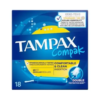 Tampax Compak Regular Tampons Applikator 18X