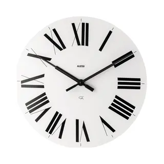 Alessi 12W Wand- /Tischuhr Weiß