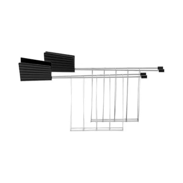 Alessi Plissé MDL08RA B - Set Of Two Design Toaster Racks In Steel And Thermoplastic Resin, Black thumbnail
