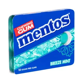 Mentos Gum Breeze Mint - Kauwgom - Blister - Suikervrij - 1x12stuks